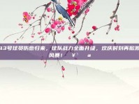 843号球员伤愈归来，球队战力全面升级，欢庆时刻再掀激情风暴！🥳💪