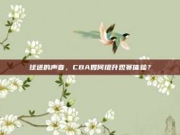 球迷的声音，CBA如何提升观赛体验？