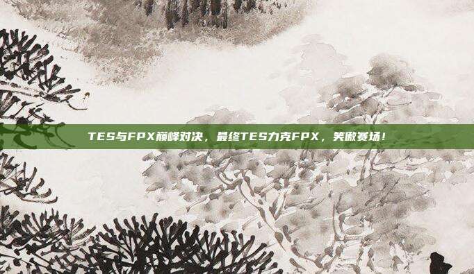 TES与FPX巅峰对决，最终TES力克FPX，笑傲赛场！