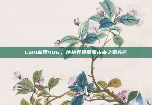 CBA新秀406，惊艳表现展露未来之星光芒