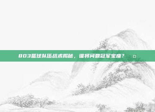 803篮球队伍战术揭秘，谁将问鼎冠军宝座？🤔