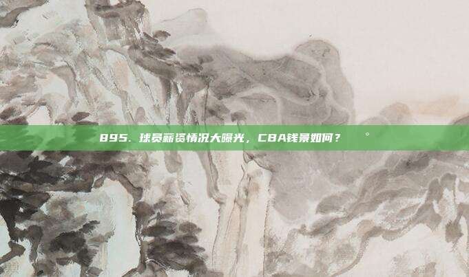 895. 球员薪资情况大曝光，CBA钱景如何？💰