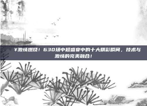 🔥激情燃烧！630场中超盛宴中的十大精彩瞬间，技术与激情的完美融合！